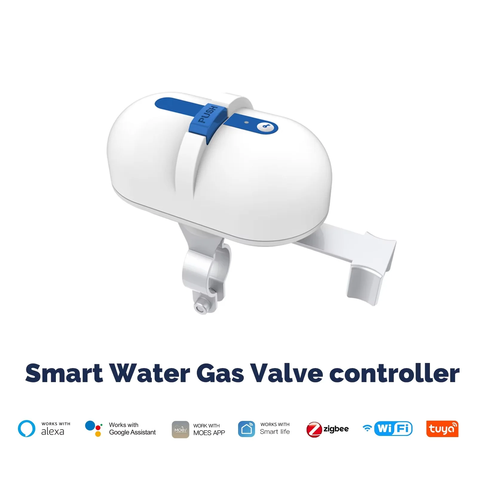 

Tuya Smart ZigBee Water Gas Pipeline Контроллер клапана с автоматическим отключением Smart Life APP Дистанционное управление с Alexa Google Home