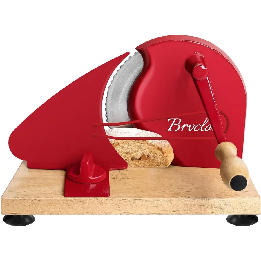 

Upgraded Manual Bread Slicer for Homemade Sourdough Bread with Metal Guide and Adjustable Thickness Settings Hand Crank Design