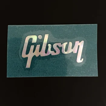 หนา 0.1 มม. GiB Self กาวสติกเกอร์รูปลอกสีขาว Mother of Pearl กีตาร์ Peghead โลโก้ 40*21 มม.