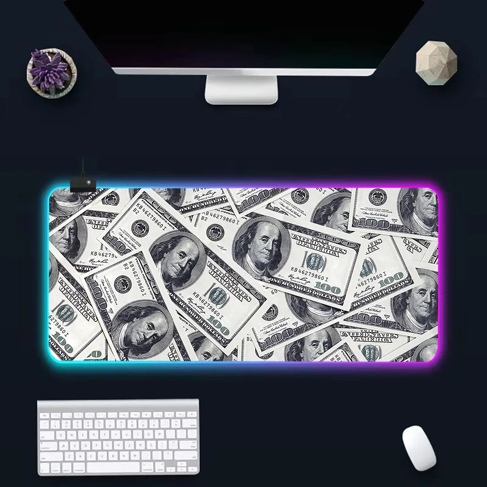 Stock Markets, Forexs, Bitcoins  RGB Pc Gamer Keyboard Mouse Pad Mousepad LED Glowing Mouse Mats Rubber Gaming Computer Mausepad