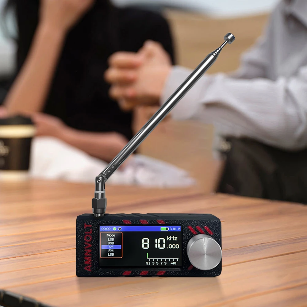 Neues Mini SI4732 0,5–108 MHz tragbares Radio LSB USB AM FM Pocket Mini Radio 1,9 Zoll IPS-Bildschirm Allband-Radioempfänger mit Antenne