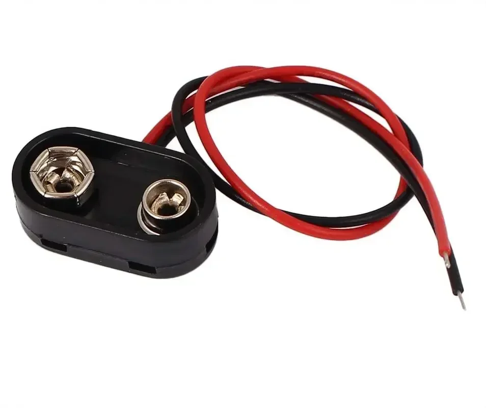 

500pcs 9V Battery Snap Hard Shell DC Snap on Strap Battery Holder Clips ConnectorsT Type Buckle 15cm Lead Wire Cable Butt Plug