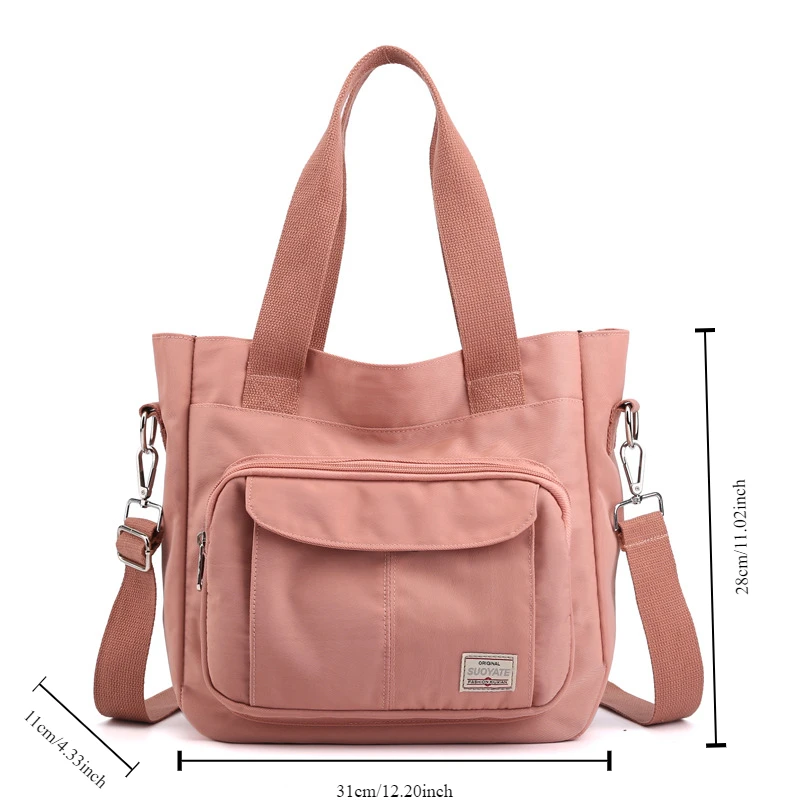 Spring New Canvas Handbag Lightweight Wear Resistant Waterproof Crossbody Bag Fashion Capacity Multi layered Design Women Bag