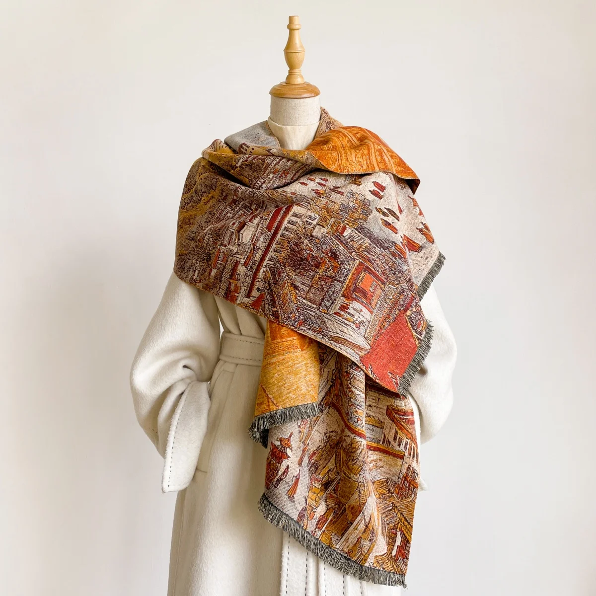 Women's Scarf Print Hijab Pashmina Cashmere Wrap Shawl Bandana Graceful Item For Banquet Trip Stroll And Different Kinds