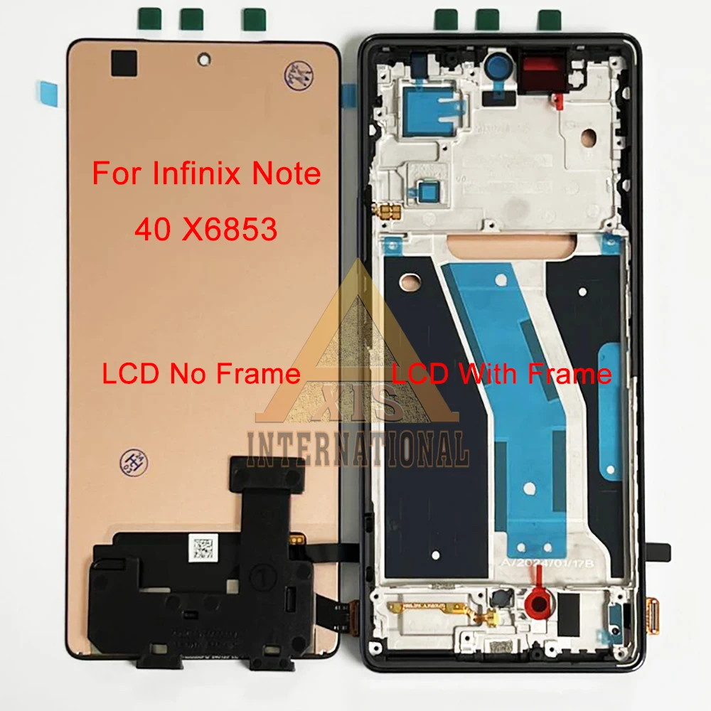 AMOLED Original For Infinix Note 40 Pro 4G X6850 5G X6851 LCD Note 40 Pro Plus X6851B Display Screen Frame For Note 40 X6853