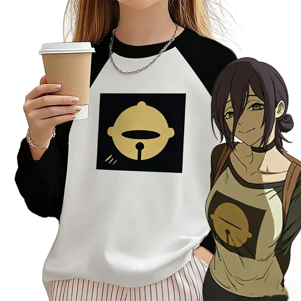 Japanese Anime Reze Cosplay Long-sleeve T-shirt Chainsaw Men's And Women's Clothes Y2K Street Harajuku Style Crew Neck Top