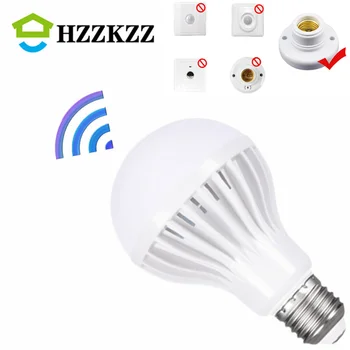 ขาย LED เซ็นเซอร์ร่างกายโคมไฟ E27 220V 230V 240V หลอดไฟ Led 3W 5W 7W 9W 12W สีขาวเย็นอัตโนมัติสมาร์ทอินฟราเรดเซ็นเซอร์ร่างกาย Light