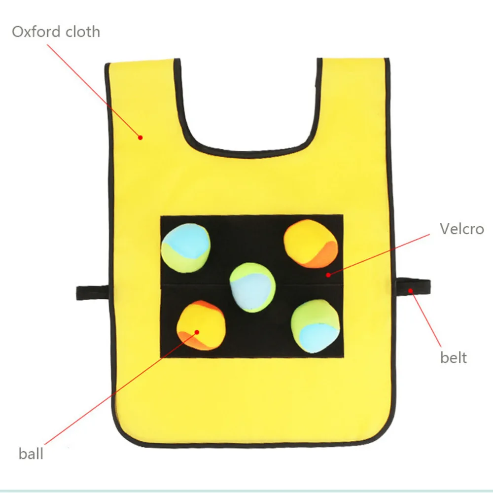 Chaleco de juego para deportes al aire libre para niños, chaleco de Jersey pegajoso, chaleco con bola pegajosa, juguetes para lanzar para niños, juguete deportivo