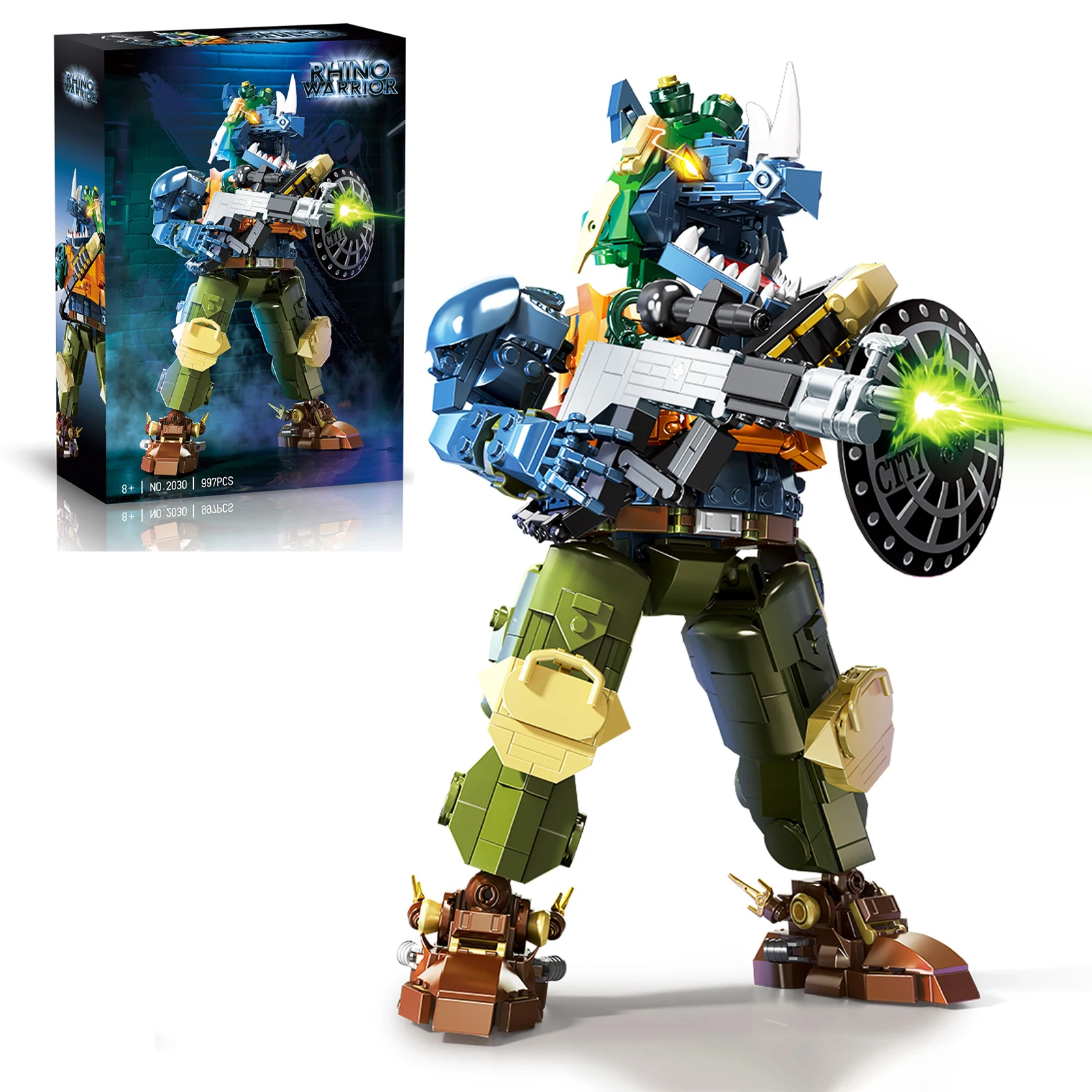 DEKE 2030 997피스 사이버 라이노 워리어 모델 키트 소형 블록 조립 세트