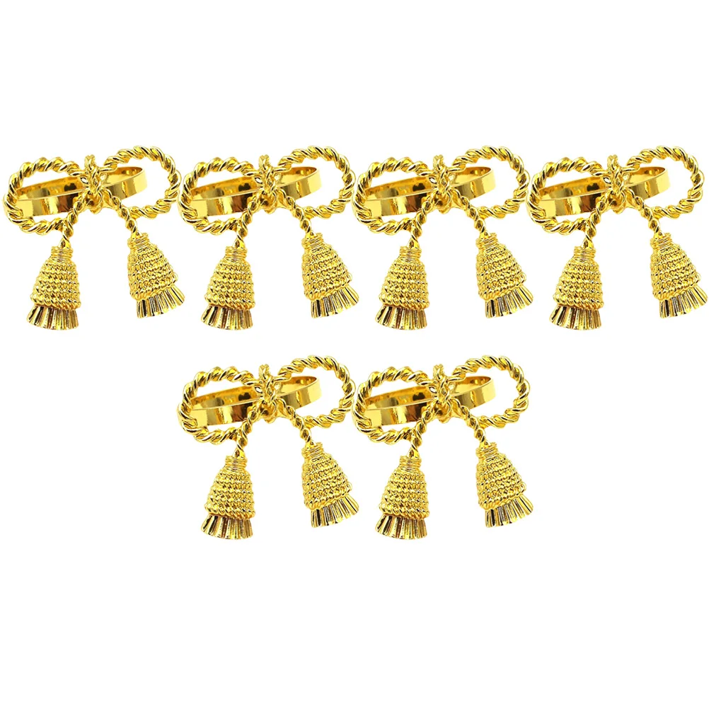 

6pcs Napkin Ring Set Decorative Metal Alloy Practical Dining Tablecloth Christmas Party Accessories