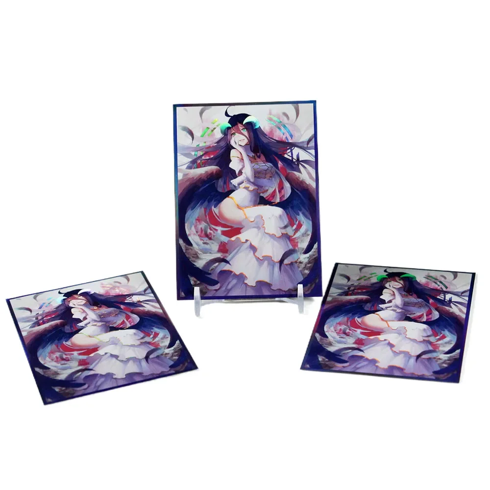 60pcs 67x 92mm (Overlord ) Holographic  Trading Cards for MTG/DTCG/PTCG/PKM Art Anime Printing Card Sleeves Protectors