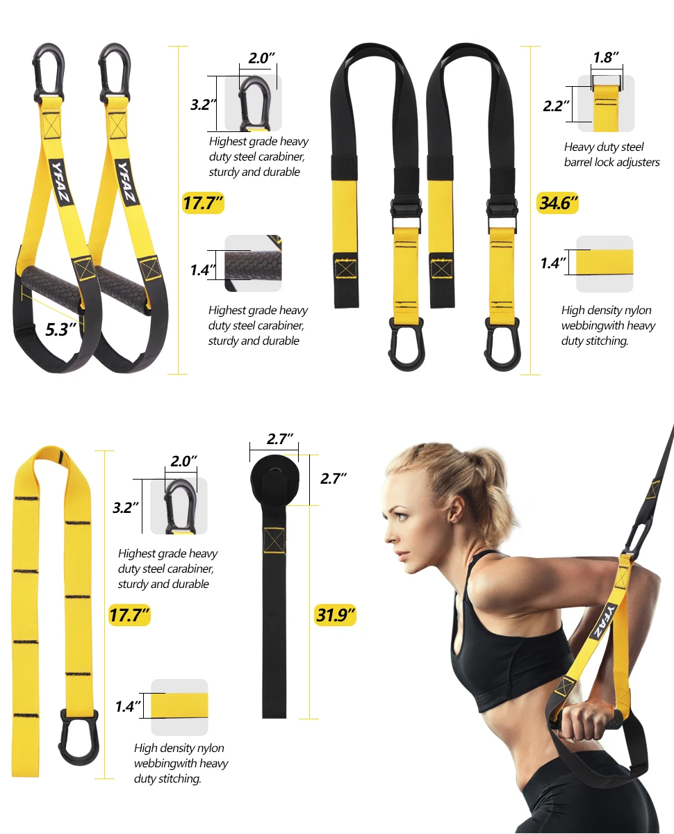 Suspension Trainer Door - Kit de Treinamento de Resistência YFAZ,