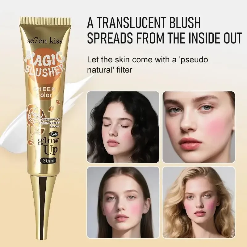 أحمر خدود متغير الألوان، كريم أحمر خدود سائل مقاوم للماء، مكياج ناعم للوجه، مستحضرات تجميل تدوم طويلاً #2