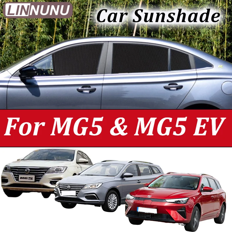 

LINNUNU For MG5 SW EV EP ES Magnetic Car Sunshade Window Curtain Mesh Block Sunlight UV Protection privacy Interior Accessories
