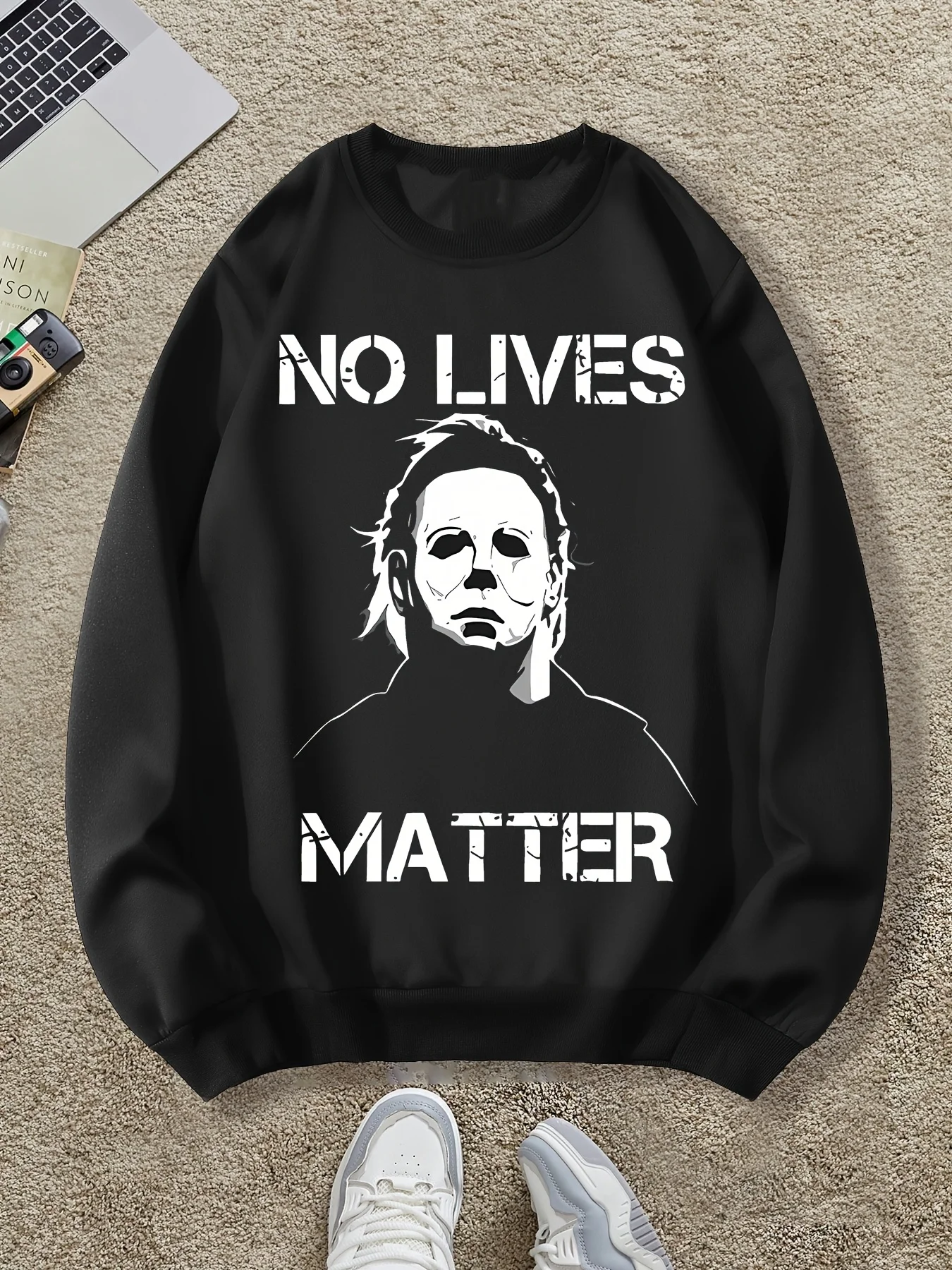 

Осенне-зимняя мужская и женская спортивная одежда с длинными рукавами и принтом «Опасная фигура», повседневная свободная уличная толстовка