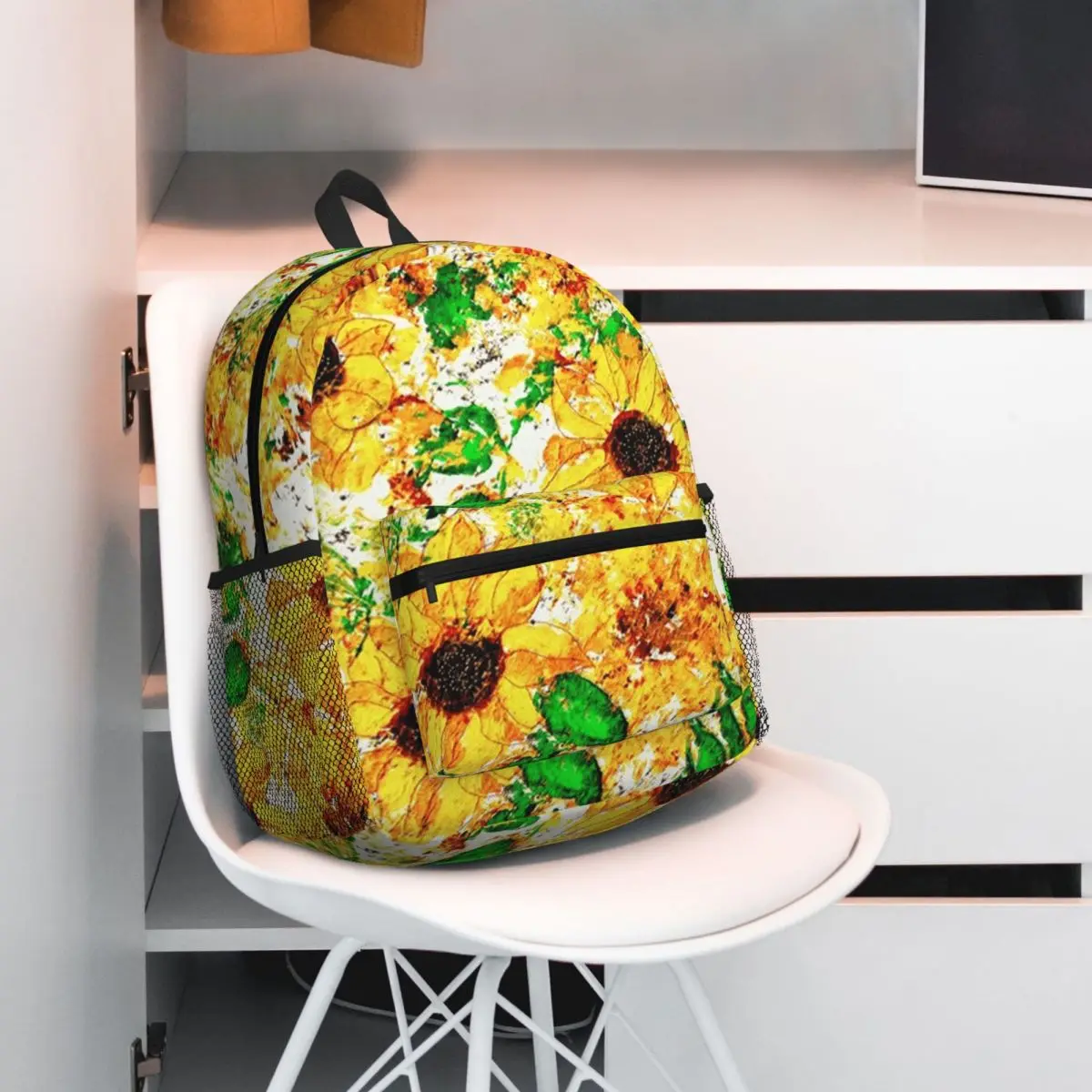 Primitive Rustic Sunflower Garden Backpack Daypack Large Capacity Children BookBag School Bag Shoulder Bags for Men Women