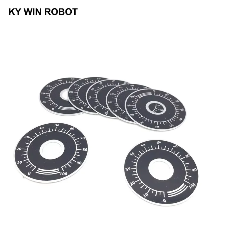 10pcs 0-100 WTH118 Potentiometer Knob Scale Digital Scale Can Be Equipped With WX112 TOPVR IC Electronic Components for Arduino