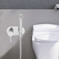Handheld Toilet Bidet Sprayer Set  Self Cleaning Hand Bidet faucet Hand Shower Toilet Bidet Fittings Kit Black/Silver