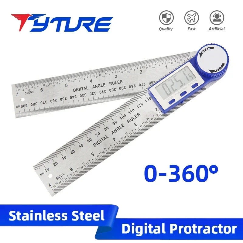 Electronic Angle Meter 360 Degree Protractor Digital Goniometer Carpentry Tools Angle Finder Multifunctional Metal Square Ruler