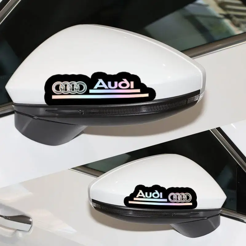

2PCS Car Rearview Mirror Creative Sticker Reflective Waterproof Decals For Audi A4 B5 B6 A3 A5 A6 C6 C5 A1 A7 A8 Q2 Q3 Q5 Q7 Q8