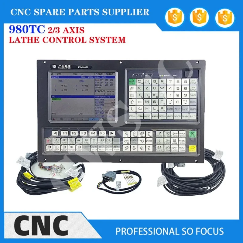 cheap Large vice panel 980TC series support ATV PLC 2/3 axis CNC lathe controller with DSP USB for cnc latheCNC controller