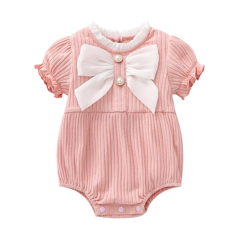 

Newborn Baby Girl Clothes Infant Romper Sweet Bow Bodysuit Short Long Sleeve Baby Girls Summer Outfit Jumpsuit White Pink Red