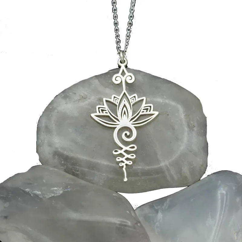 1 Piece Women Fashion Simple Lotus Flower Pendant Necklace Hollow Out Chain Necklace For Girl Gifts For Women