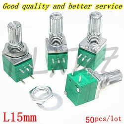 50pcs RV097NS B 1K 5K 10K 20K 50K 100K 500K OHM B20K B10K  with a switch audio 5PIN shaft 15mm amplifier sealing Potentiometer