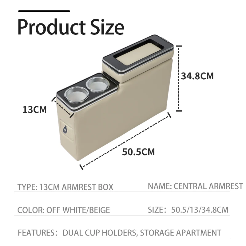 For Universal MPV Central Armrest Console Box Commercial Armrest Box with Drawer 13cm Width Car Armrest Box