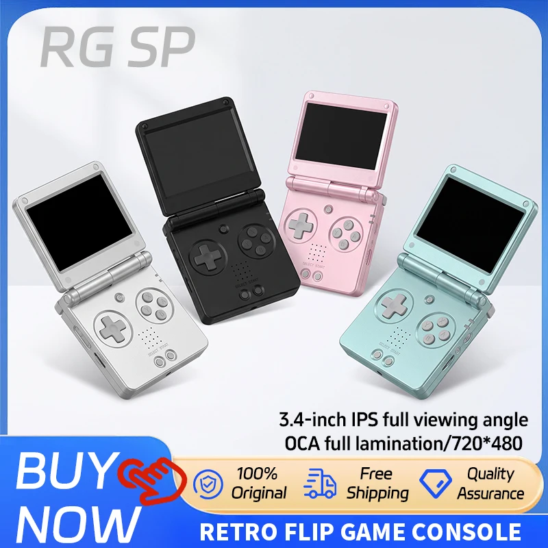 Anbernic RGSP Flip Classic Handheld Game Console 3.4'' IPS Linux 64-bit 3300mAh RG SP Retro Gaming Player Wifi HD-Connect To TV