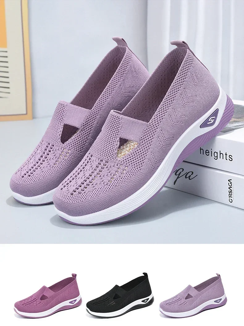 2024 Summer New Comfort Casual Women\'s Shoes Fashion Soft Sole Breathable Hollow Out Flat Shoes for Women Zapatos De Mujer