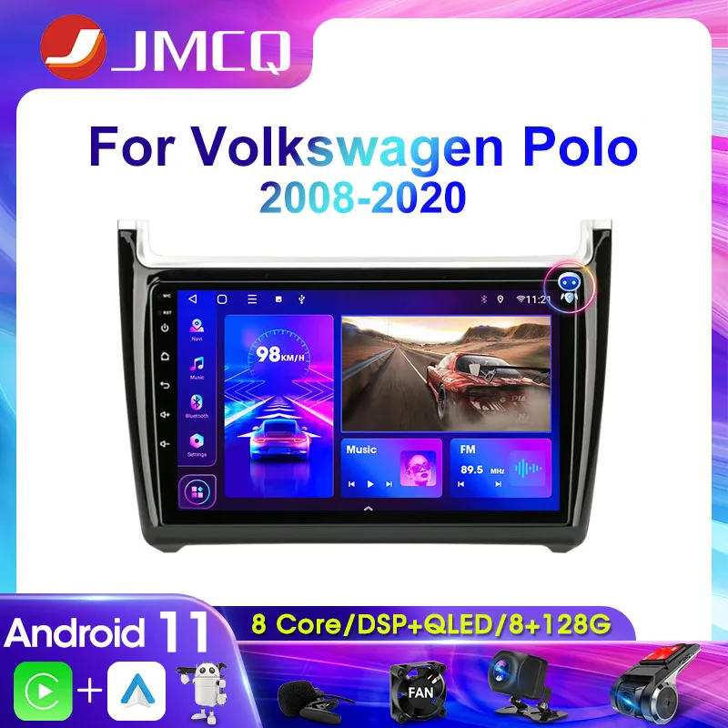 

Автомагнитола 2DIN 4G Android 11, мультимедийный видеоплеер для Volkswagen VW Polo 2008 2009-2020, навигация GPS Carplay Bluetooth Wif