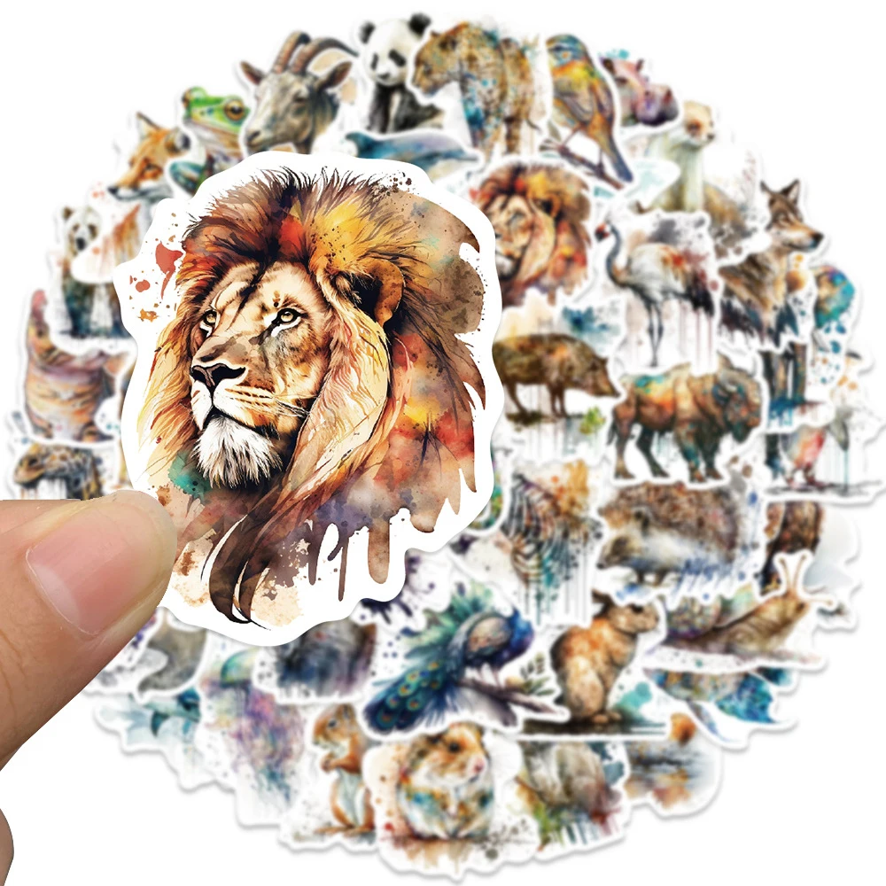 

10/30/50pcs Watercolor Animal Cartoon Graffiti Stickers Aesthetic Decoration Decals DIY Notebook Phone Laptop Car Vinyl Sticker