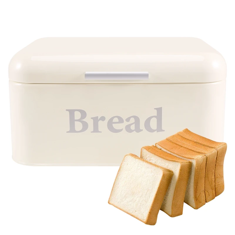 

Vintage Bread Box Cupboard Iron Snack Box Desktop Finishing Dust-Proof Storage Box Storage Bin Keeper Food Kitchen Shelf Décor