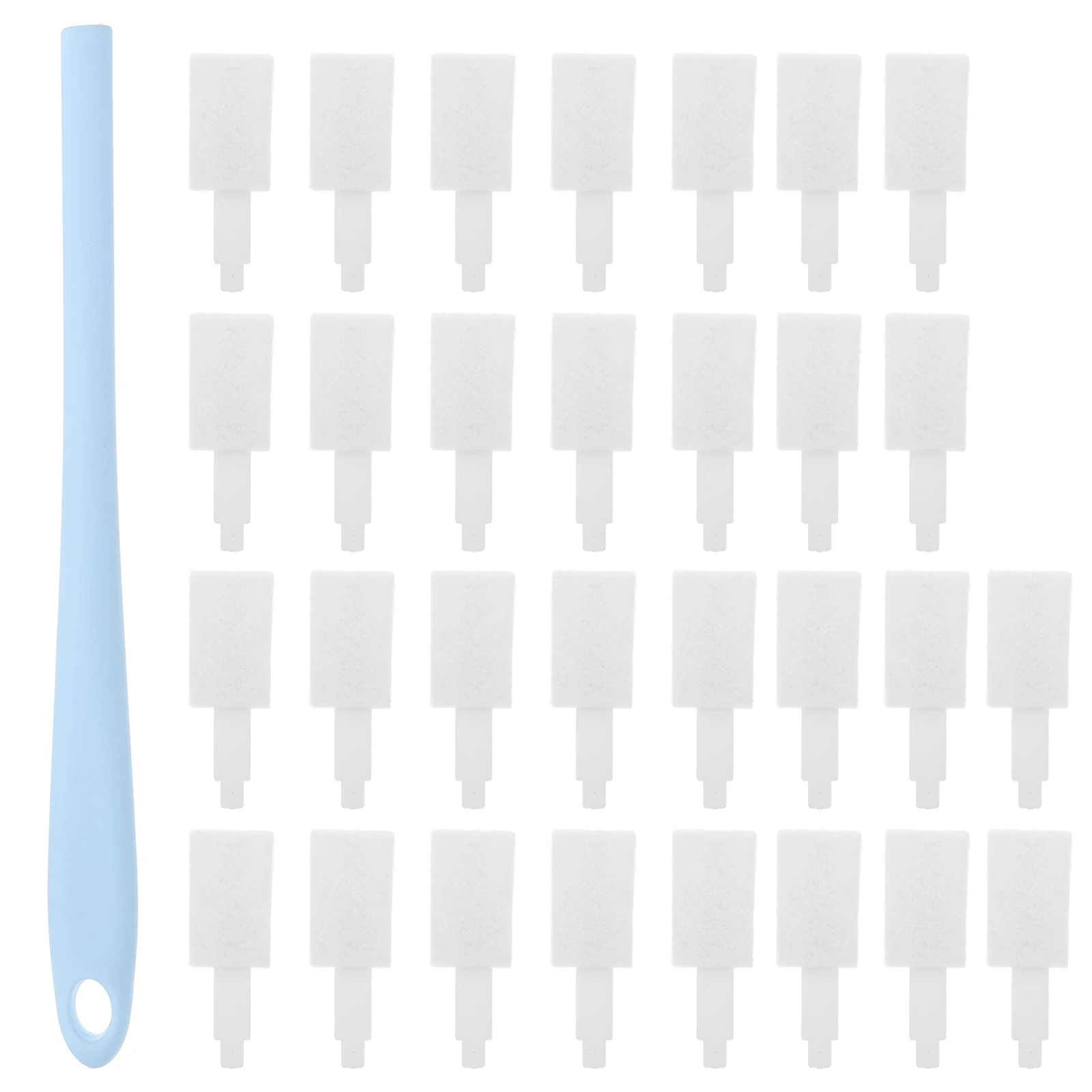 

3 s Blue Long H Cleaning Brush for Toilet Window Keyboard Gaps Disposable Heads Fiber Material Stain Removal Tools Home