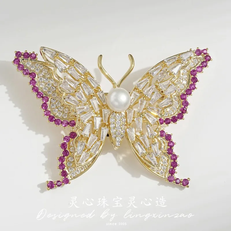 

HQ Роскошные броши-бабочки с жемчугом для женщин, стразы, циркон, насекомые, вечерние, элитная модельерская брошь, булавки, ювелирные изделия, подарки