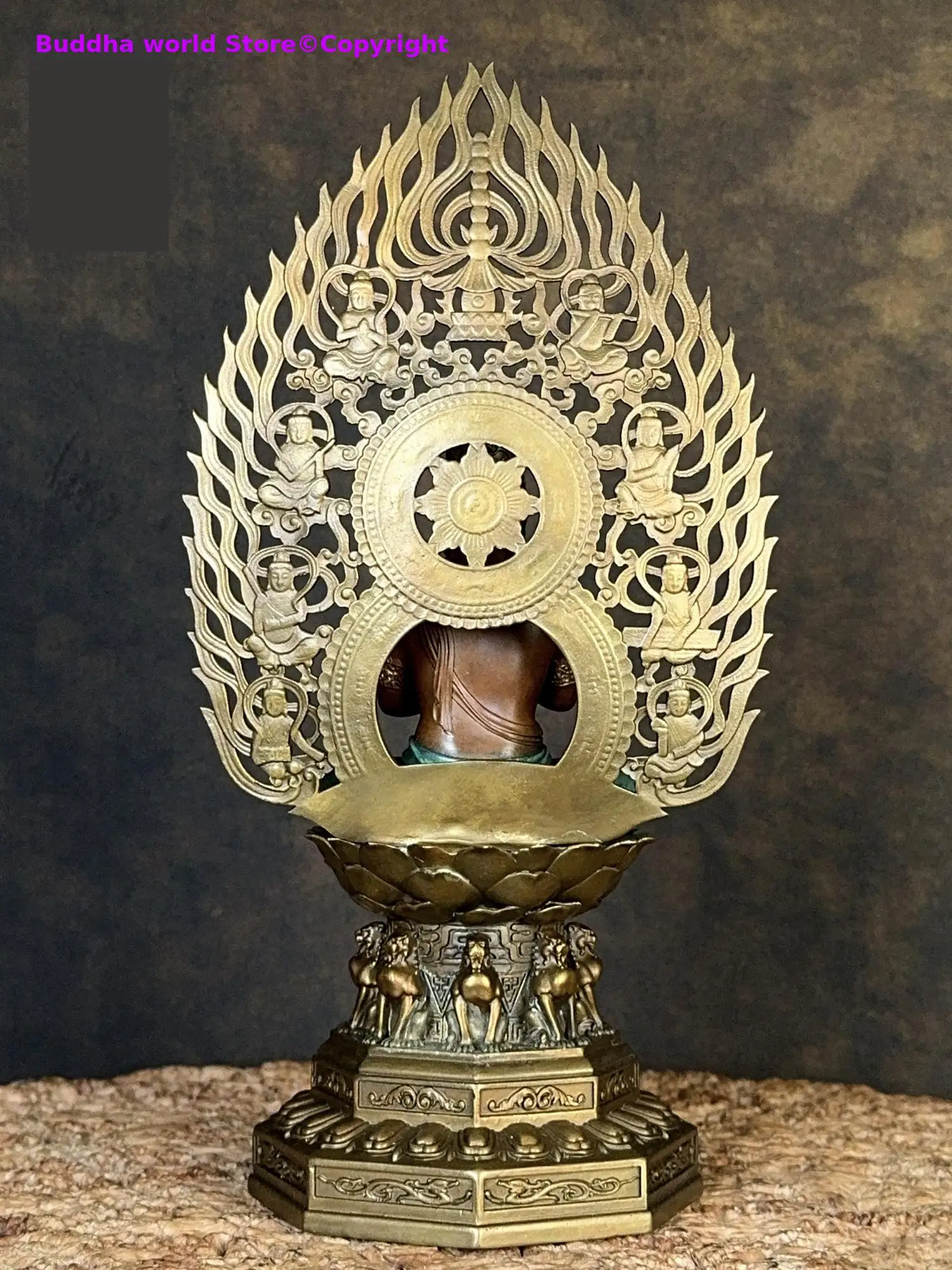 Limited Exquisite Dhyani Buddha 100% Handmade Bronze Tathagata RU LA Family Protection God copper carving Decorate Buddha statue