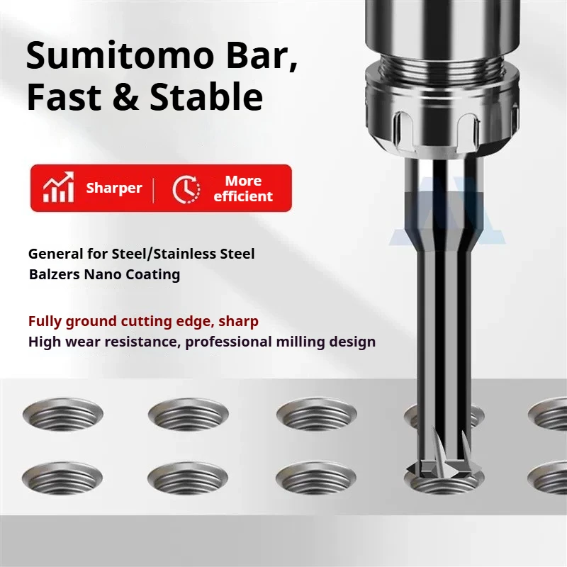 Metric Tooth Thread Milling Cutter Carbide Milling Thread Endmills Tungsten Carbide Steel M0.8 M0.9 M1 M2 M3 M4 M5 M6 M8-M30