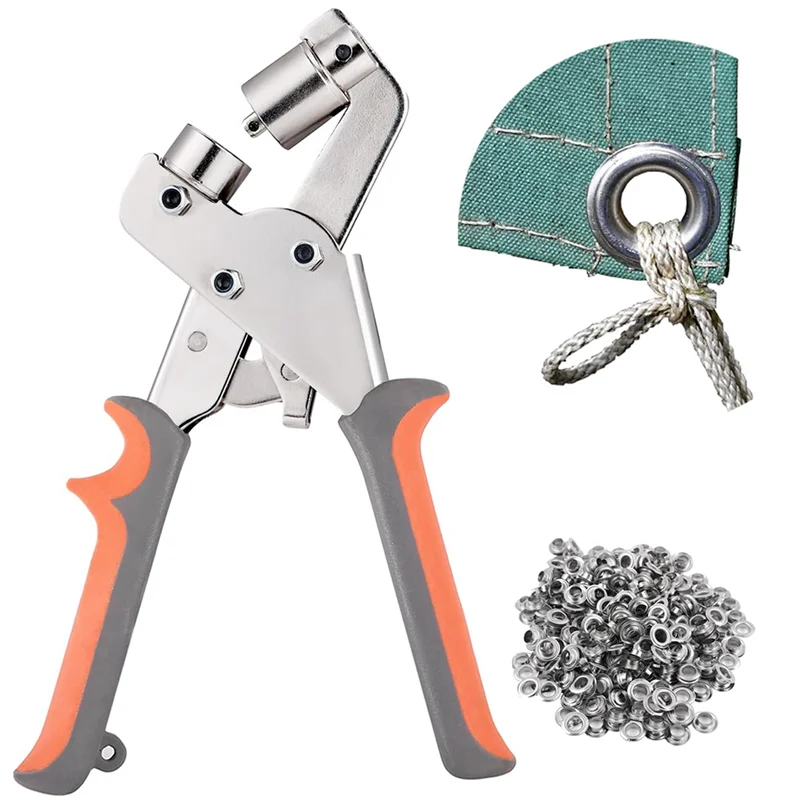 مجموعة كماشة العيينة AA80، مجموعة أدوات جروميت 3/8 بوصة 10 مم مع 500 ثقوب معدنية للجلد/الحزام/الأحذية/القماش متينة