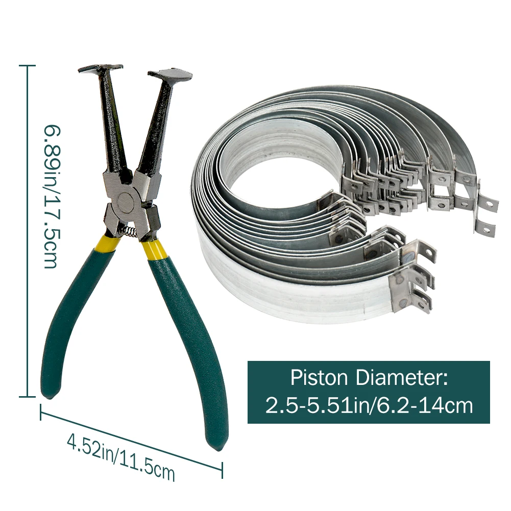 62-140mm Fastener Clamp Cylinder Installation Engine Piston Ring Compressor Motorcycle Universal Pliers Repair Tool Kit