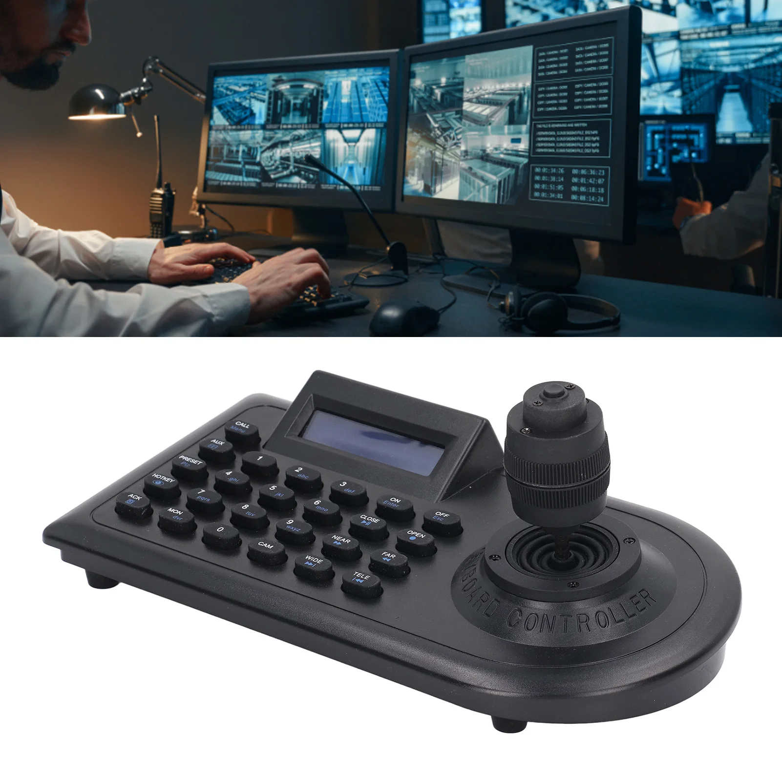 LCD Analog PTZ Camera Keyboard with 4D Joystick PTZ Speed Dome Camera Controller for Linux PTZ Speed Dome Camera Controller