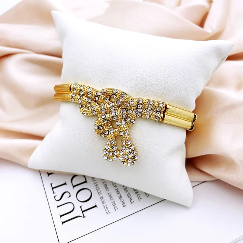 Dubai Gold Color Women Jewelry Sets Classic Design Necklace Earrings Charm Bracelet Ring Banquet Party Jewelry 18K Gold Plated