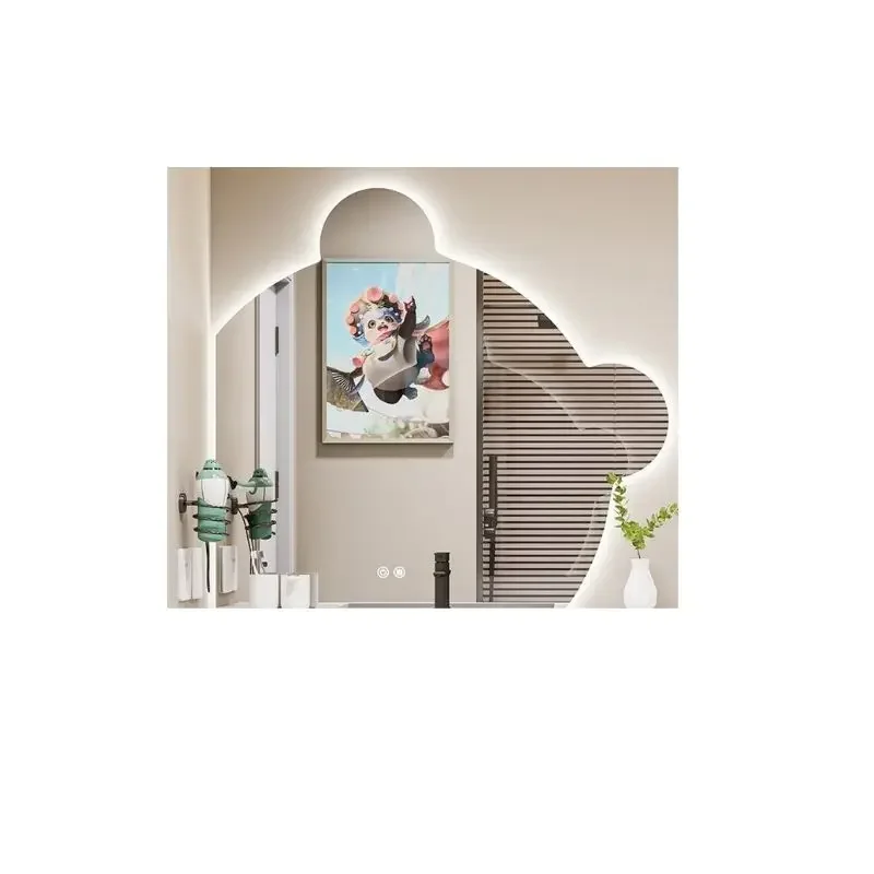 Modern Bathroom Mirrors Wall Mounted Vanity Irregular Shaving Mirror Aesthetic Display Espejos Para Maquillaje Home Improvement