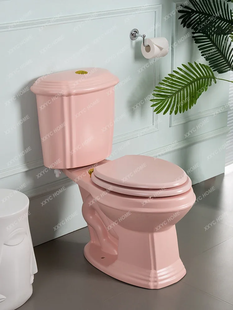 Bathroom Split Toilet Custom Pink Classic Shape Siphon Toilet