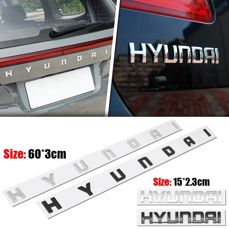 

ABS 3D Car Trunk Badge Nameplate Letters Sticker For Hyundai I20 I40 Tucson Santa Fe Sonata Solaris Accent Elantra Kona Sticker