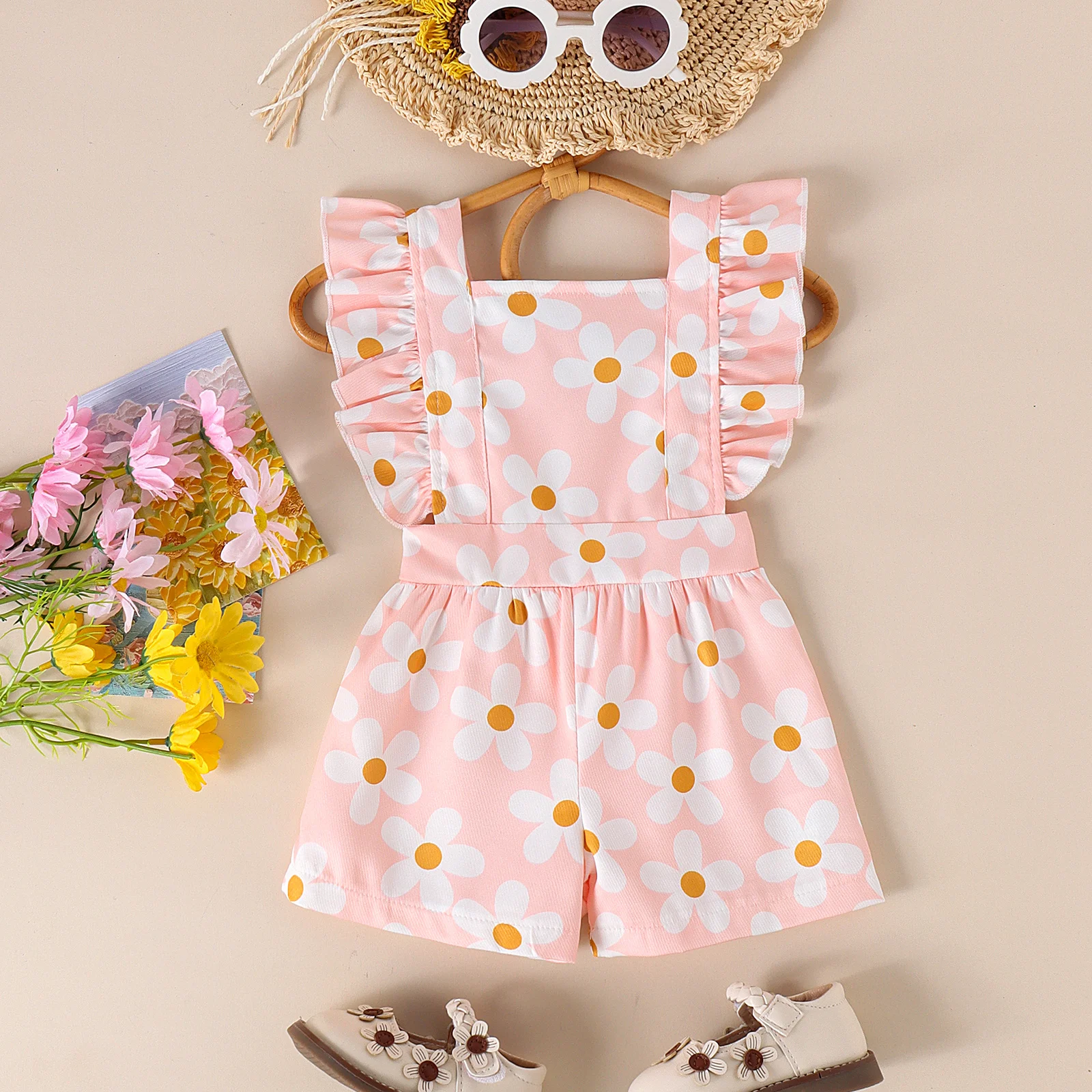 Summer 0-4 Years Old Fashion Trend Cute Comfortable Soft Baby Girl Print Clear Picture Romper Pattern Beautiful