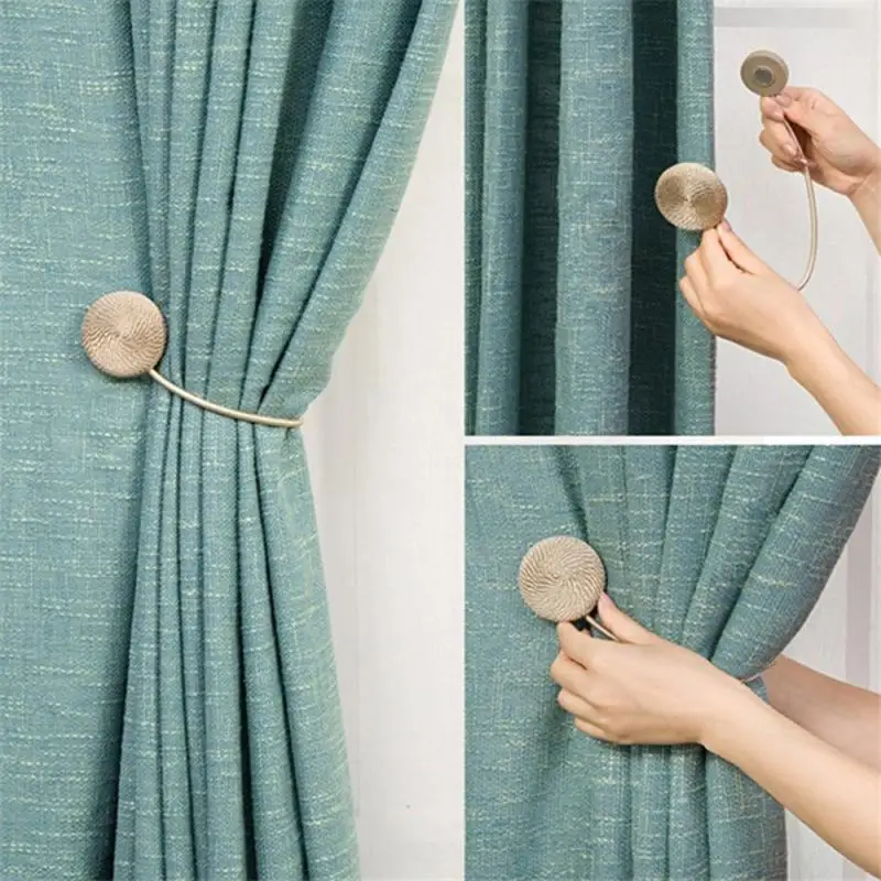 Magnetic Pearl Ball Curtain Buckles Curtain Tiebacks Backs Holdbacks Buckle Clips Curtain Rods Home Decorative Accessories