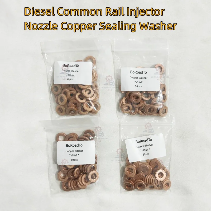 

Для Bosch 50 шт. 7 × 15 мм дизельная форсунка Common Rail, медная уплотнительная шайба, прокладка EURO-III