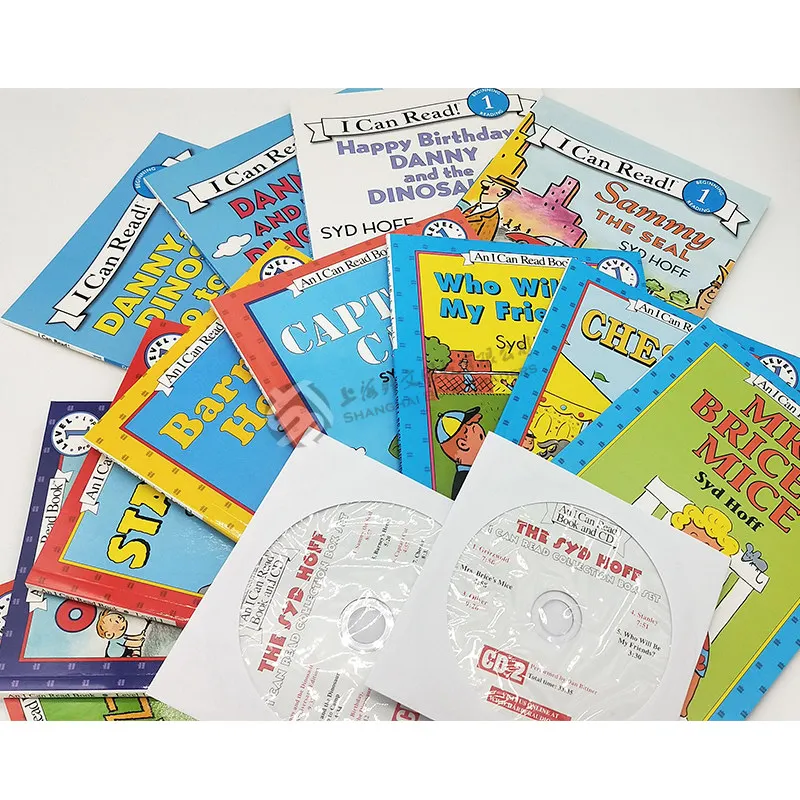 I Can Read Level 1 Complete 12-Book Collection + 2 Audio CDs Danny and The Dinosaur Series By Syd Hoff English Original