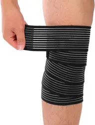 1 pezzo di supporto per fasciatura di compressione elastica extra lunga per ginocchio, supporto per gambe, legamenti stabilizzanti, squat, basket, corsa